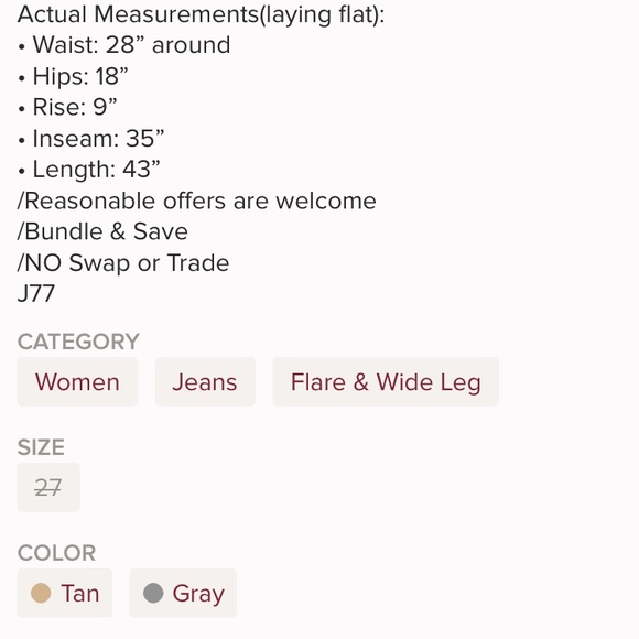 7 for all Mankind trouser pants size 27 - Picture 2 of 8